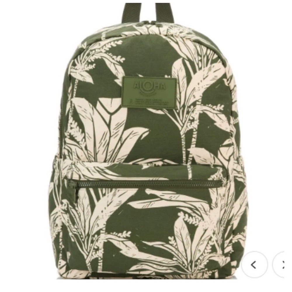 NWT Aloha Collection Keep It Light Backpack Ti Leaf Olive Sandstone